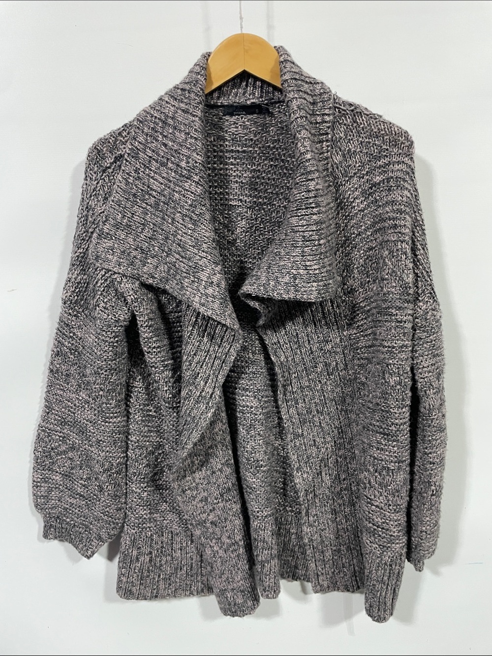 Prana Marled Gray Open-Front Knit Cardigan